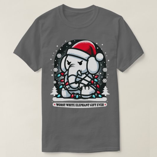 Slechtste geschenk voor witte olifanten ooit opges t-shirt (Design voorkant)