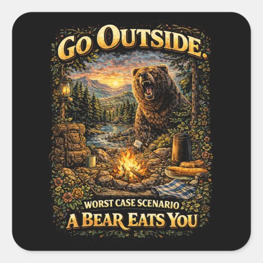 Slechtste Geval in de Wildernis Vierkante Sticker (Voorkant)