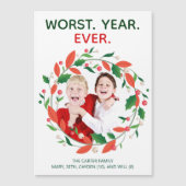 Slechtste Jaar Ooit Kerst Donkere Humor Magnetisch (Voorkant)