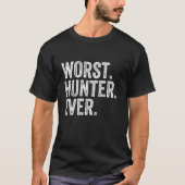 Slechtste Jager Grappige Jacht Lange Mouw T Shir T-shirt (Voorkant)