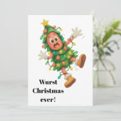 Slechtste Kerst ooit! Grappige gepersonaliseerde S Feestdagenkaart (Staand voorkant)