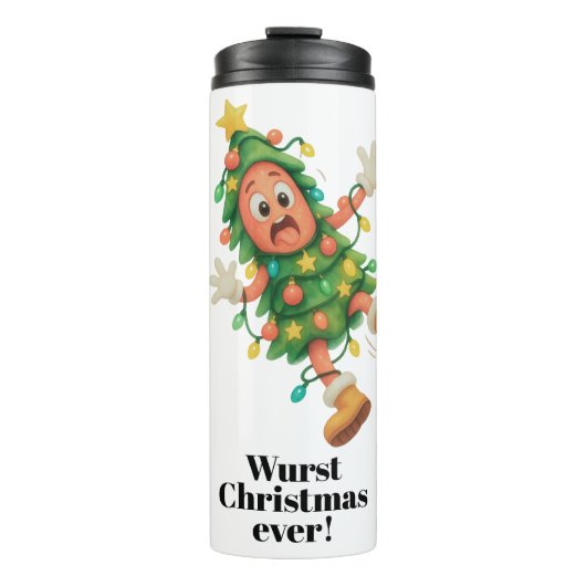 Slechtste kerst ooit! Grappige gepersonaliseerde s Thermosbeker (Voorkant)