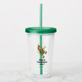 Slechtste kerst ooit! Grappige salami Acryl Drinkbeker