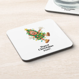 Slechtste Kerst ooit! Grappige salami Bier Onderzetter