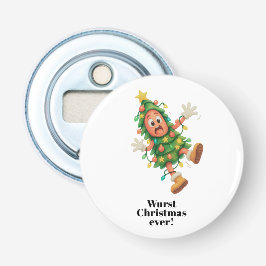 Slechtste kerst ooit! Grappige salami Button Flesopener