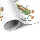 Slechtste Kerst ooit! Grappige Salami Cadeaupapier (Rol Hoek)
