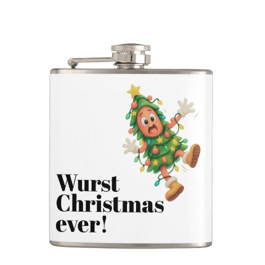 Slechtste Kerst ooit! Grappige salami Heupfles (Voorkant)