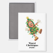 Slechtste kerst ooit! Grappige salami Magneet (Voorkant / Achterkant)