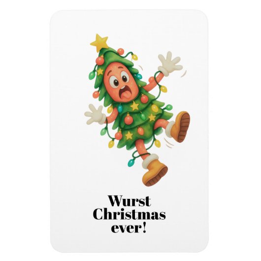 Slechtste kerst ooit! Grappige salami Magneet (Verticaal)