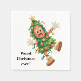 Slechtste Kerst ooit! Grappige salami Servet