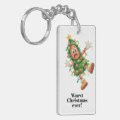 Slechtste kerst ooit! Grappige salami  Sleutelhanger (Voorkant Links)