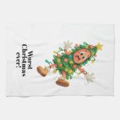 Slechtste kerst ooit! Grappige salami Theedoek (Horizontaal)