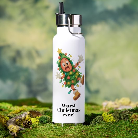Slechtste kerst ooit! Grappige salami Waterfles (Buiten (Gedraaid) )