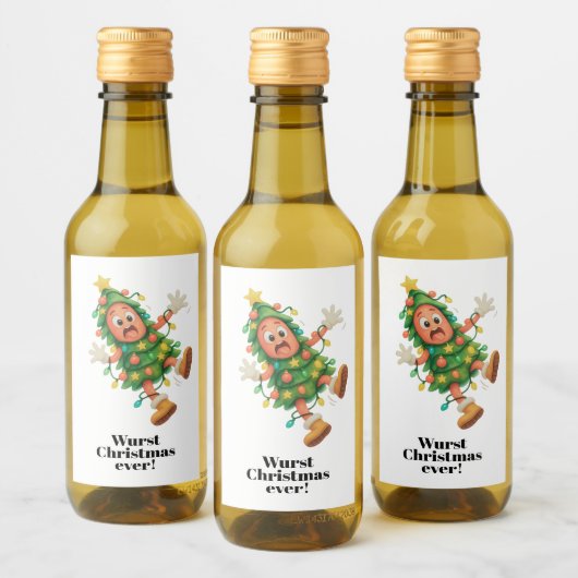 Slechtste kerst ooit! Grappige salami Wijn Etiket (Flessen)