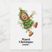 Slechtste kerst ooit! Grappige salami Wijn Etiket (Enkel label)