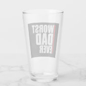 Slechtste Papa Ooit Funny Sarcasme Vaderdag Grap Glas (Achterkant)