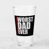 Slechtste Papa Ooit Funny Sarcasme Vaderdag Grap Glas (Voorkant)