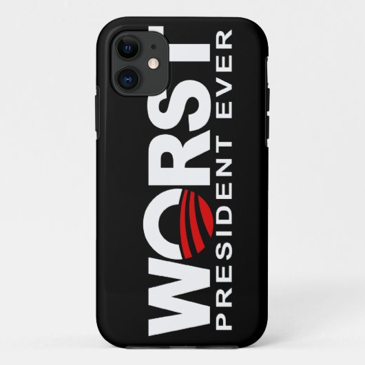 Slechtste President Ooit - anti Obama Case-Mate iPhone Case (Achterkant)