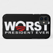 Slechtste President Ooit - anti Obama Case-Mate iPhone Case (Achterkant (horizontaal))