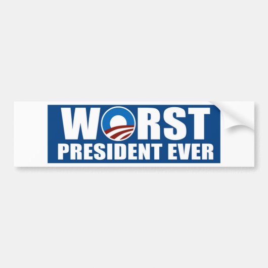 Slechtste President ooit Bumpersticker (Voorkant)