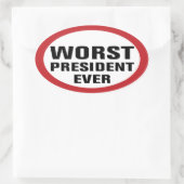 Slechtste President ooit tegen Trump Ovale Sticker (Tas)