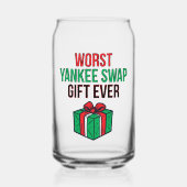 Slechtste Yankee-ruilcadeau ooit Blikvorm Glas (Voorkant)
