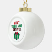 Slechtste Yankee-ruilcadeau ooit Keramische Bal Ornament (Rechts)