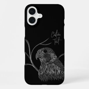 Slechtvalk in Boomtakken met Handgeschrift iPhone 16 Plus Hoesje