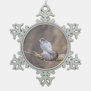 Slechtvalk in het Palisades Interstate Park Tin Sneeuwvlok Ornament