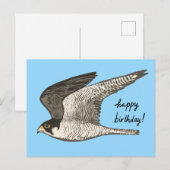 Slechtvalk Kleurpotlood GELUKKIGE VERJAARDAG Briefkaart (Voorkant / Achterkant)