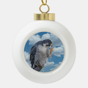 Slechtvalk langs de Hudsonrivier Keramische Bal Ornament