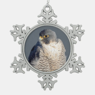 Slechtvalk langs de Hudsonrivier Tin Sneeuwvlok Ornament