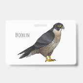 Slechtvalk vogel cartoon illustratie badge (Achterkant)