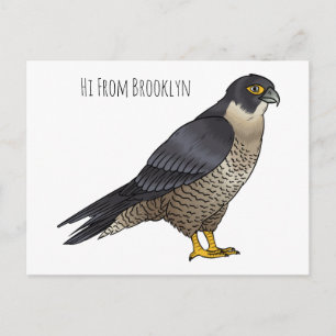 Slechtvalk vogel cartoon illustratie briefkaart