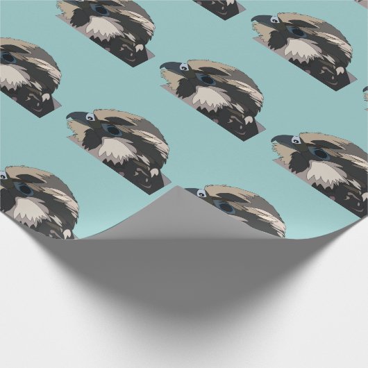 slechtvalk vogel kunst cadeaupapier (Hoek)