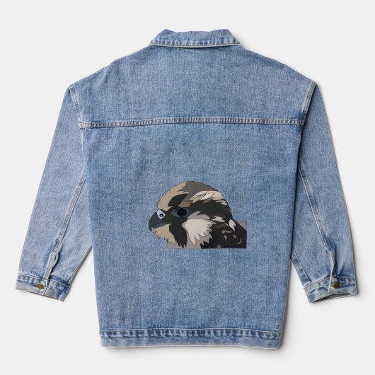 slechtvalk vogel kunst denim jacket (Achterkant)
