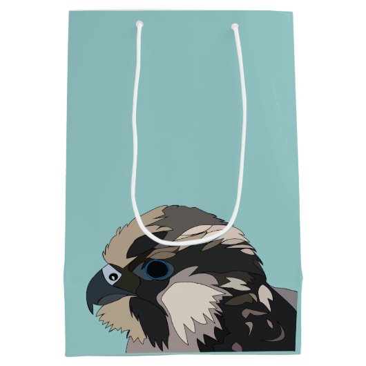 slechtvalk vogel kunst medium cadeauzakje (Achterkant)