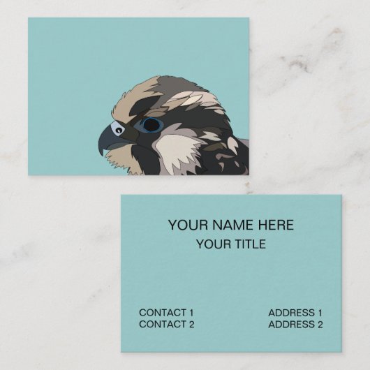 slechtvalk vogel kunst visitekaartje (Voorkant / Achterkant)