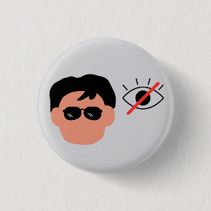 slechtziende jongen ronde button 3,2 cm
