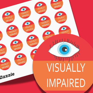 Slechtziende pin badge voor slechtziend ronde sticker