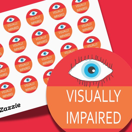 Slechtziende pin badge voor slechtziend ronde sticker