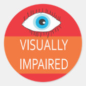 Slechtziende pin badge voor slechtziend ronde sticker (Voorkant)