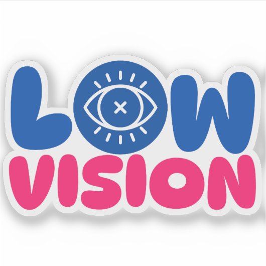 Slechtziendheid - blauw en roze sticker (Voorkant)