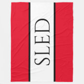 SLED brede sportieve heldere rode sneeuwwitte stre Fleece Deken (Voorkant)