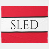 SLED brede sportieve heldere rode sneeuwwitte stre Fleece Deken (Voorkant (Horizontaal))