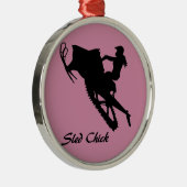 Sled Chick Metalen Ornament (Rechts)