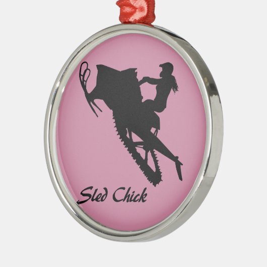 Sled Chick Metalen Ornament (Links)