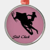 Sled Chick Metalen Ornament (Voorkant)