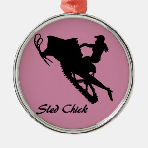 Sled Chick Metalen Ornament