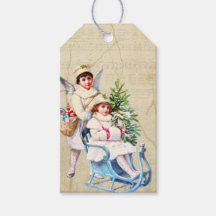 Sled Christmas Labels | nostalgische vakantie